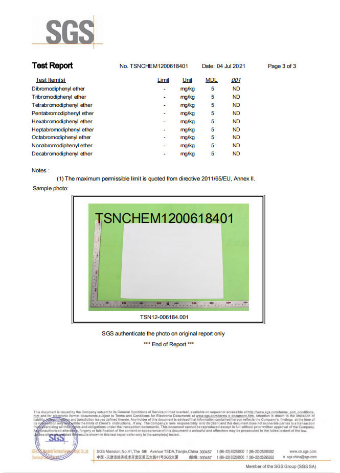 SGS CERTIFICATE